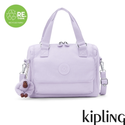 Kipling 溫柔丁香紫翻蓋手提側背包-ZEVA