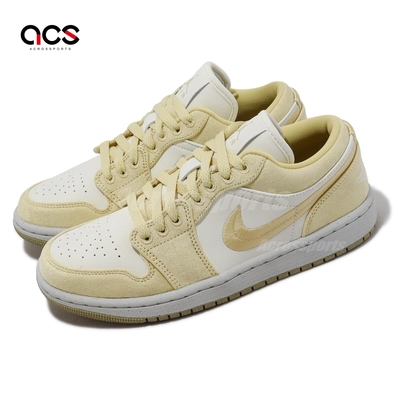 Nike Wmns Air Jordan 1 Low SE 奶油米 帆布 刺繡勾勾 女鞋 AJ1 休閒鞋 FN3722-701