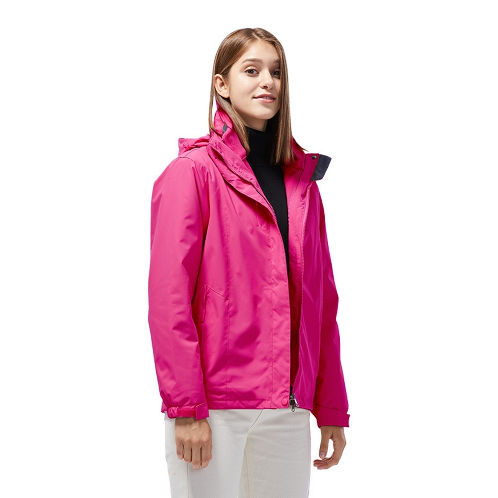 米蘭精品 衝鋒衣連帽夾克-三合一防風防水純色男女衝鋒外套11色74db18