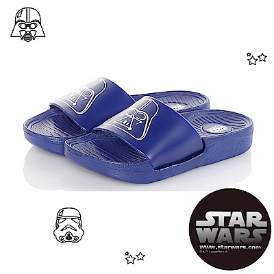 StarWars童鞋 星際大戰 黑武士 輕量減壓室內外拖鞋-藍