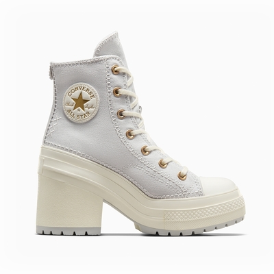 CONVERSE CHUCK 70 DE LUXE HEEL HI 高筒 休閒鞋 高跟鞋 厚底鞋 男鞋 女鞋 淺灰-A07551C