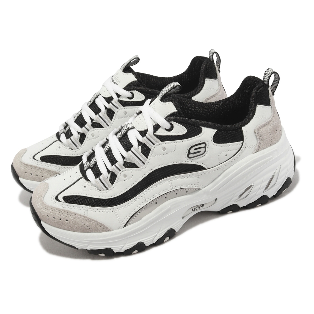 Skechers 休閒鞋 Arch Fit D Lites-Lucid Dreams 女鞋 白 黑 足弓支撐 健走鞋 149805WBK