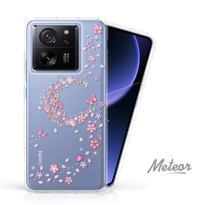 Meteor MI 小米 13T/13T Pro 奧地利水鑽彩繪防摔殼 - 櫻月