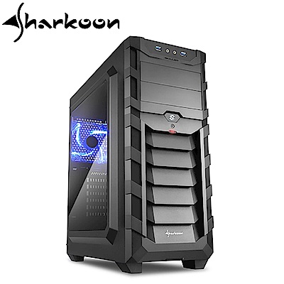 Sharkoon 旋剛 SKILLER SGC1 透側 ATX 電腦機殼 藍光/紅光