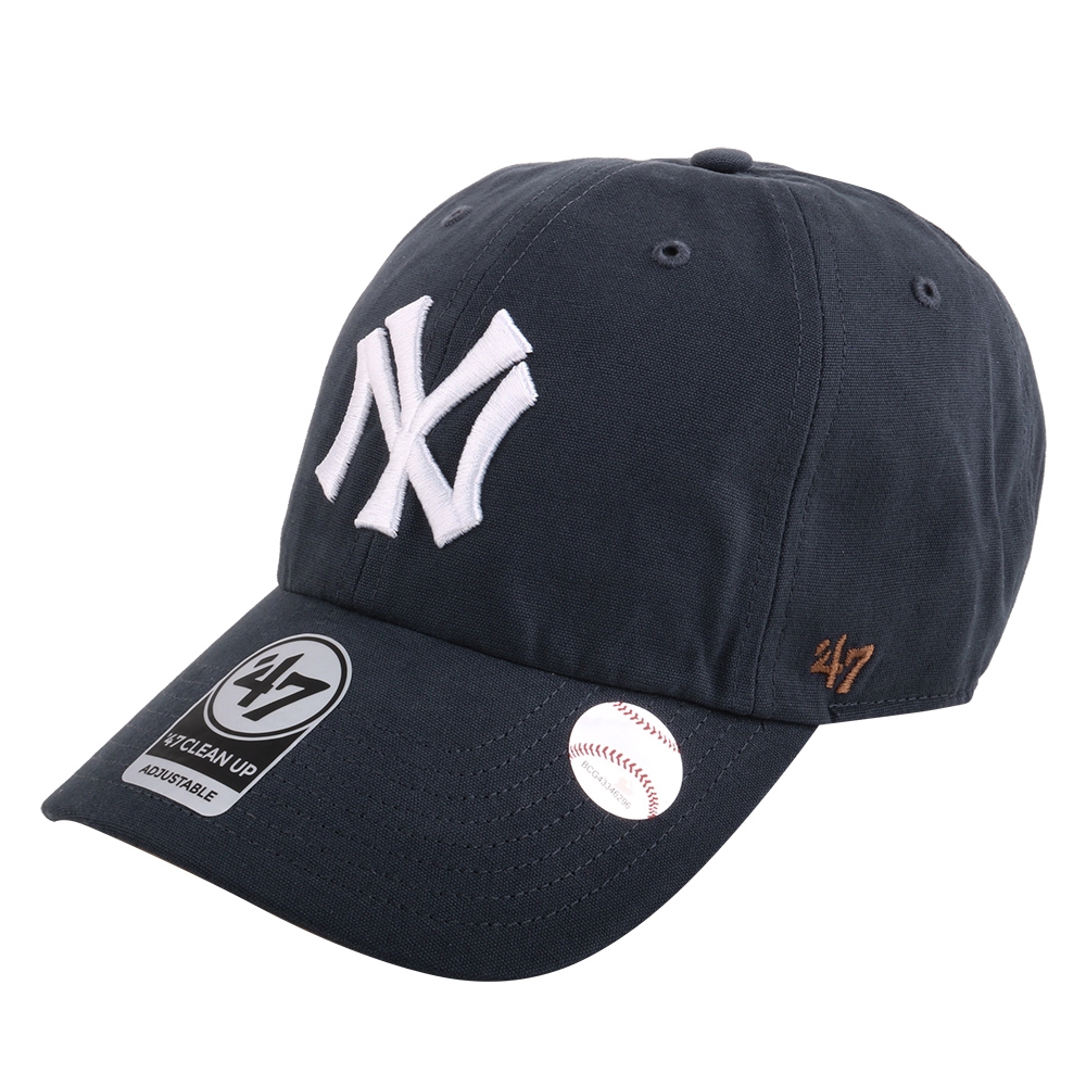 NEW ERA  47品牌白NY繡線LOGO棒球帽(鐵灰)