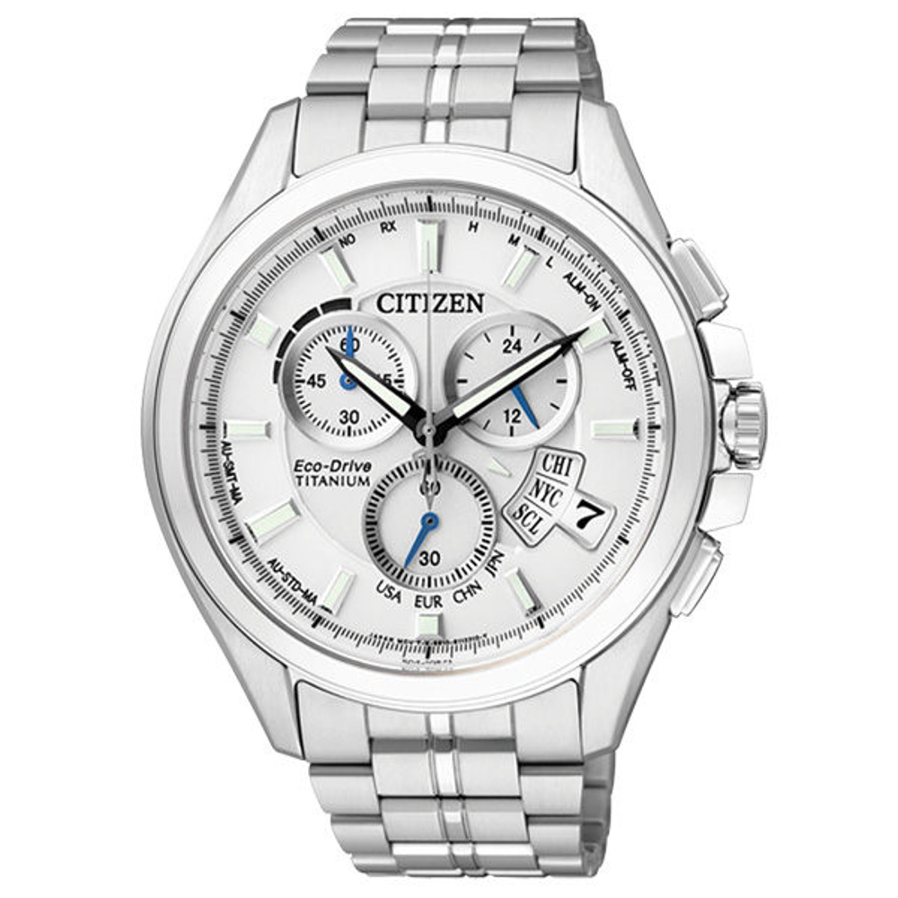 CITIZEN 王牌紳士光動能鈦金屬腕錶-銀白-45mm