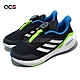 adidas 童鞋 EQ21 Run BOA K 黑白 藍 運動鞋 旋鈕鞋帶 緩震 中童 4-7歲 GZ5910 product thumbnail 1