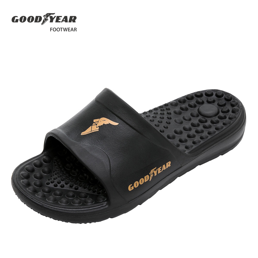 【GOODYEAR 固特異】健康紓壓拖鞋/男 黑色(機能便鞋GAML03330)