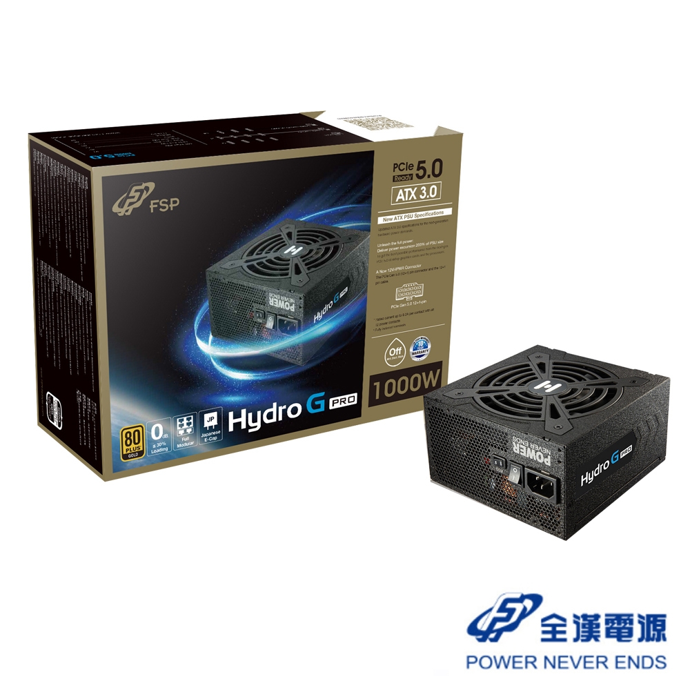 FSP 全漢Hydro G PRO 1000W 80PLUS 金牌全模組化電源供應器(HG2-1000