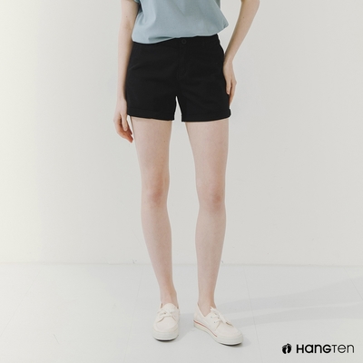Hang Ten-女裝-REGULAR FIT經典短褲-黑