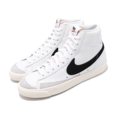 Nike 休閒鞋 W Blazer Mid 77 女鞋 高筒 皮革 復古 潮流穿搭 白 黑 CZ1055100