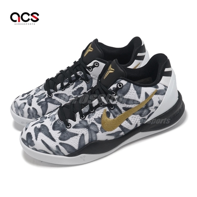 Nike 籃球鞋 Kobe VIII GS 大童 女鞋 黑 白 金 Mambacita GIGI 曼巴 FN0266-102