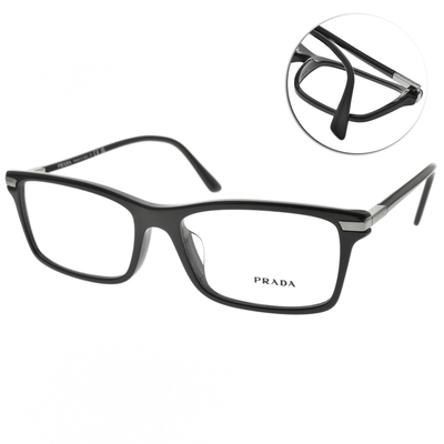 PRADA 膠框方框 光學眼鏡/黑#VPR03Y-F 1AB-1O1