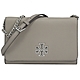 TORY BURCH Britten雙T LOGO手提兩用翻蓋方包(灰) product thumbnail 1