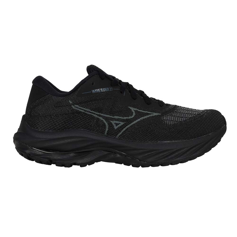 MIZUNO WAVE RIDER 27 SSW SW 女慢跑鞋-4E-寬楦 J1GD237752 黑灰