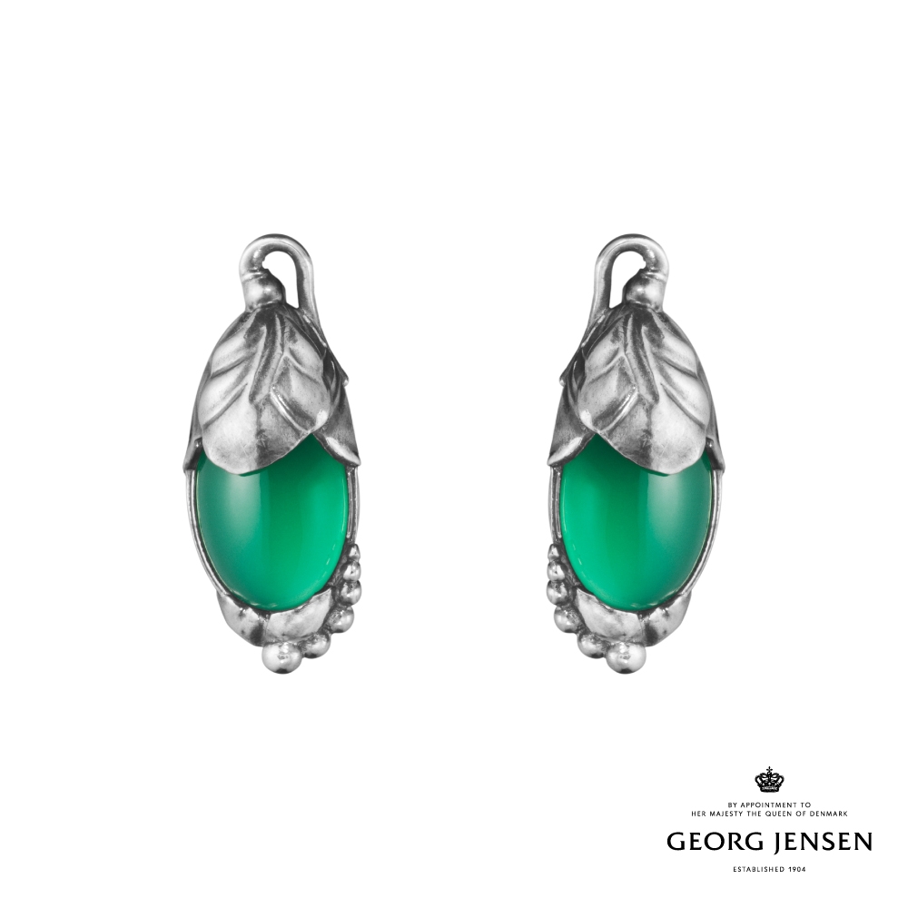 Georg Jensen 喬治傑生 2024 HERITAGE 夾式耳環 綠瑪瑙