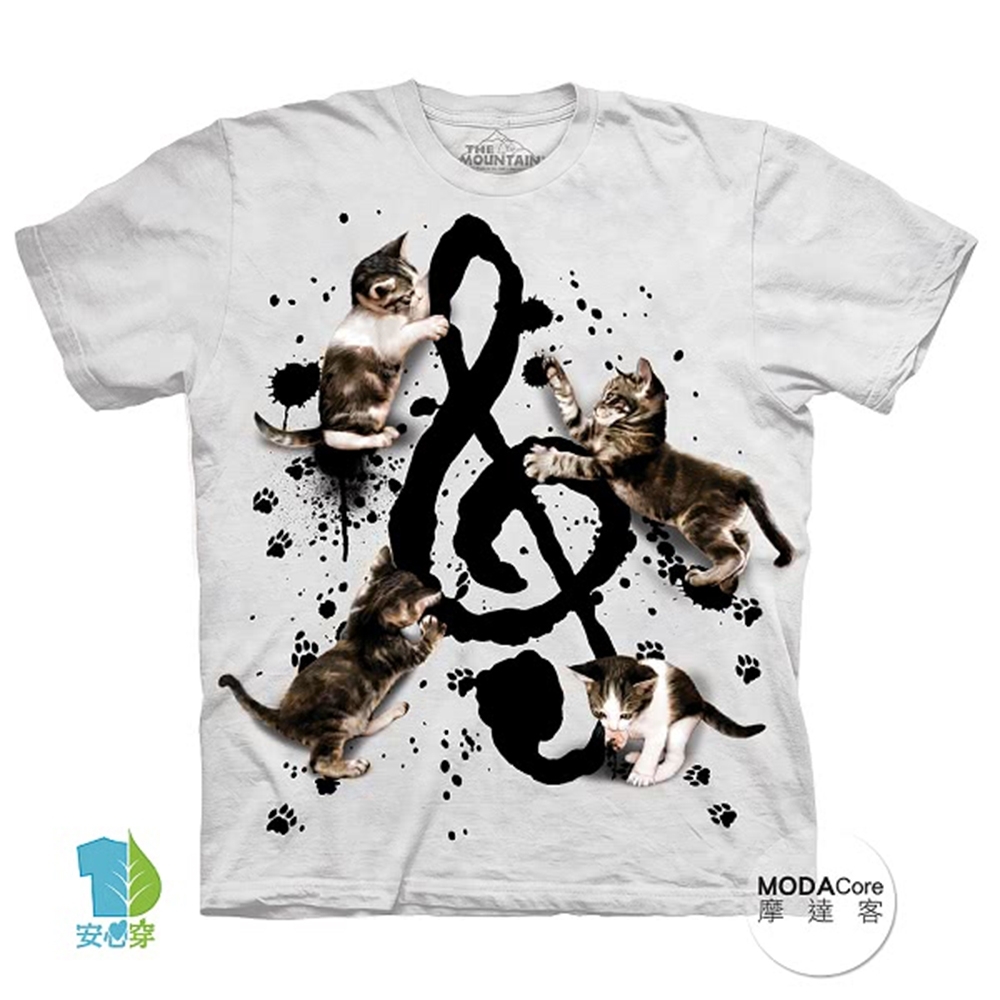 摩達客-美國進口The Mountain 貓與音符 純棉環保短袖T恤(大尺碼4 5XL)