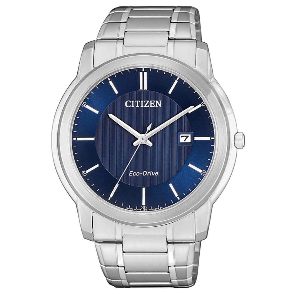 CITIZEN 光動能都市紳士風範時尚男錶(AW1211-80L)-銀x藍/42mm