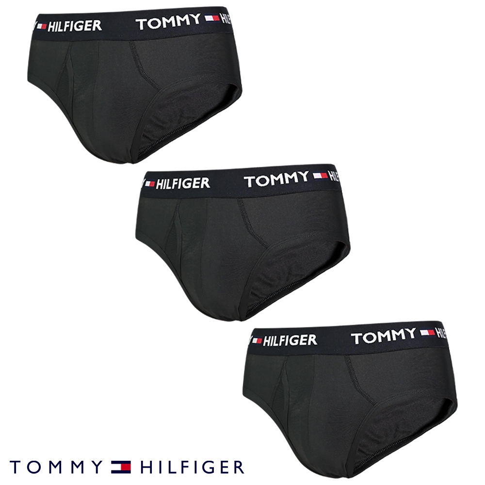 Tommy Hilfiger Everyday Microfiber 男內褲 莫代爾超細纖維三角褲/Tommy內褲-黑色 三入組