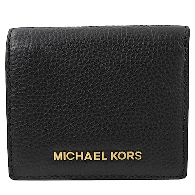 MICHAEL KORS Jet Set 牛皮對開零錢短夾(黑)