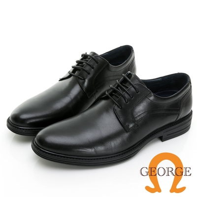 【GEORGE 喬治皮鞋】AMBER系列 紳士寬楦綁帶微空調氣墊皮鞋 -黑 315029CZ10
