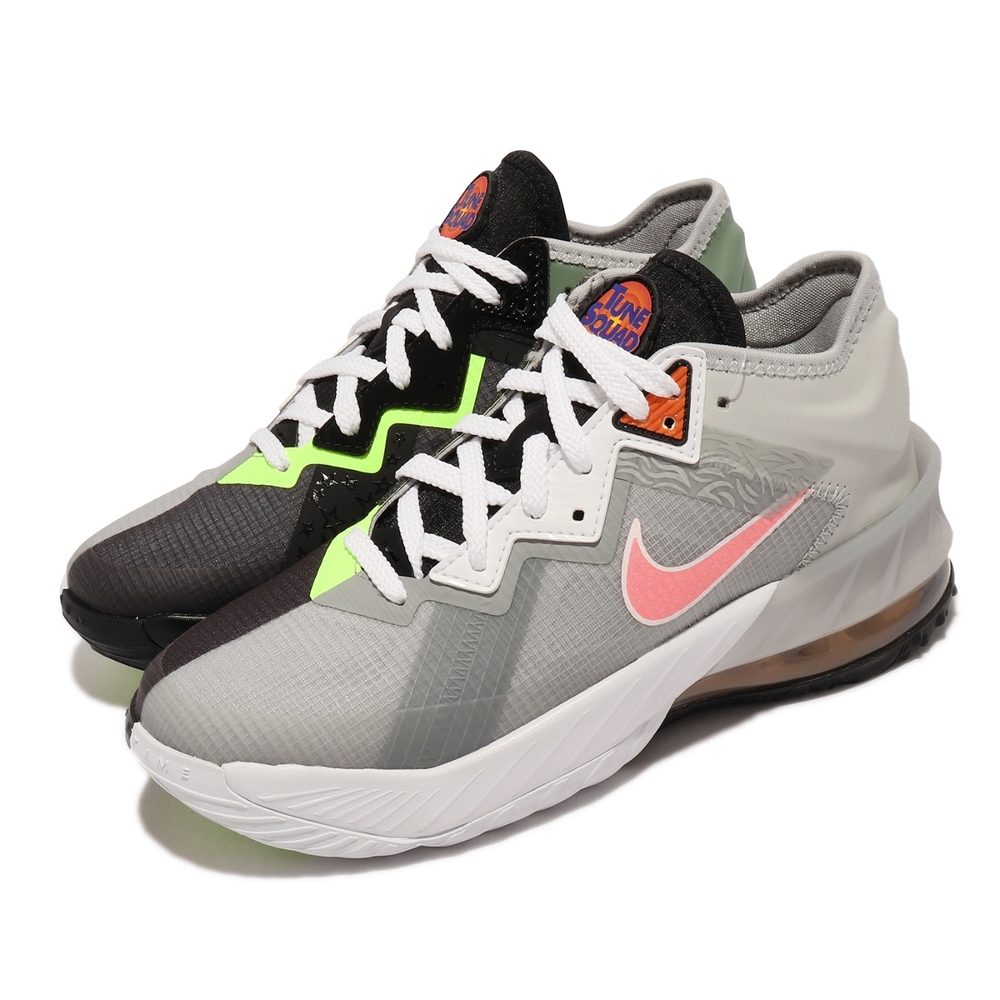 Nike 籃球鞋 Lebron XVIII Low GS 女鞋 怪物奇兵 氣墊 避震 兔巴哥 馬文 大童 灰 粉 DJ3760-005