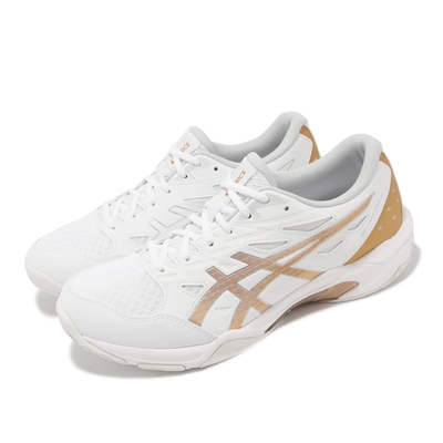 Asics 排球鞋 GEL-Rocket 11 2E 男鞋 女鞋 寬楦 白 金 吸震 亞瑟膠 室內運動 亞瑟士 1071A106100