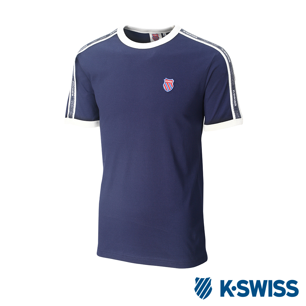 K-SWISS Soft Cool T-Shirt印花短袖T恤-男-藍