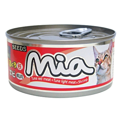 【Seeds 聖萊西】Mia機能貓餐罐-鮪魚+白身鮪魚+蝦肉(160gX48罐)