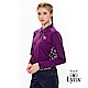 【Lynx Golf】女款吸濕排汗後背滿版愛心印花長袖POLO衫-深紫色 product thumbnail 2