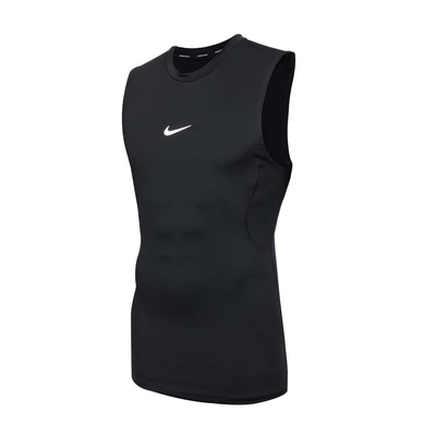 NIKE 男運動緊身背心-DRI-FIT 休閒 上衣 FB7915-010 黑白