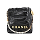 CHANEL 22 Mini Handbag菱格紋縫線亮面小牛皮水晶珍珠肩背包(黑色) product thumbnail 1