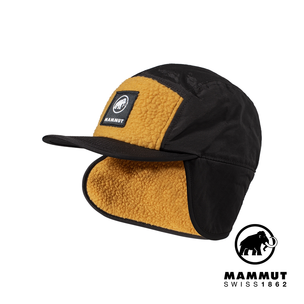 【Mammut長毛象】 Fleece Cap 絨毛保暖飛行帽 黑色/獵豹褐 #1191-01400