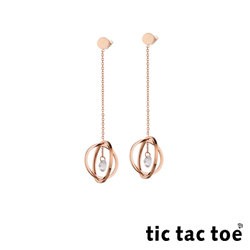 tic tac toe 白鋼垂墜耳環 鋯石星球 TR-1109RG