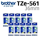 【10入組】brother 原廠護貝標籤帶 TZe-561 (藍底黑字 36mm) product thumbnail 2