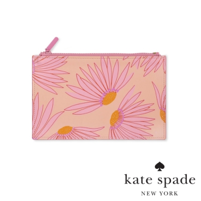 KATE SPADE 馥郁花蕾質感皮革筆袋 Falling Flower (附品牌文具組)