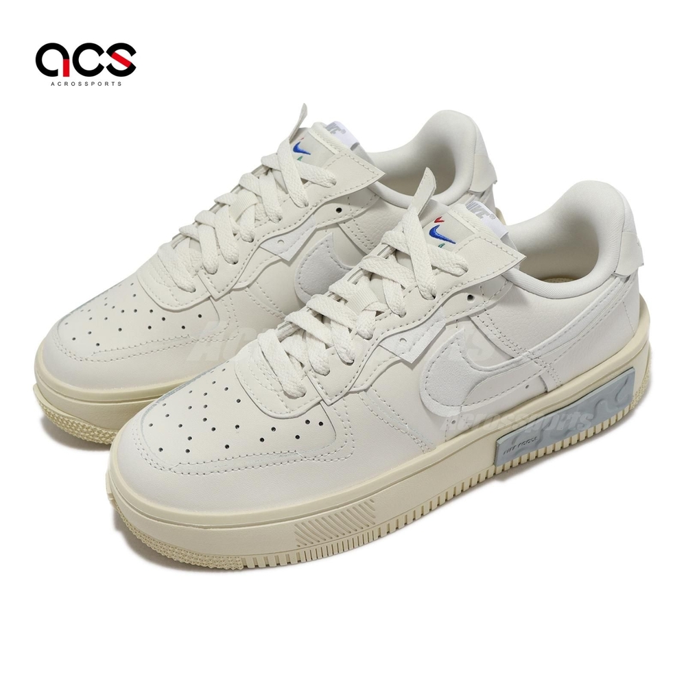 Nike 休閒鞋Wmns Air Force 1 Fontanka 米白灰女鞋AF1 奶油解構