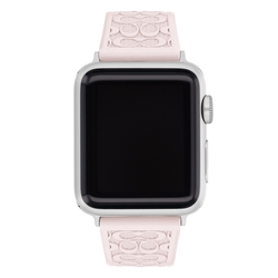 COACH Apple Watch 錶帶 38/40/41mm適用 迎春好禮- 粉色珠光矽膠錶帶(不含手錶)