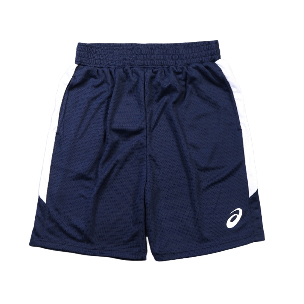 Asics 短褲 Basketball Shorts 男款 亞瑟士 鬆緊褲頭 抽繩 網布 膝上 運動 藍 白 K3204450