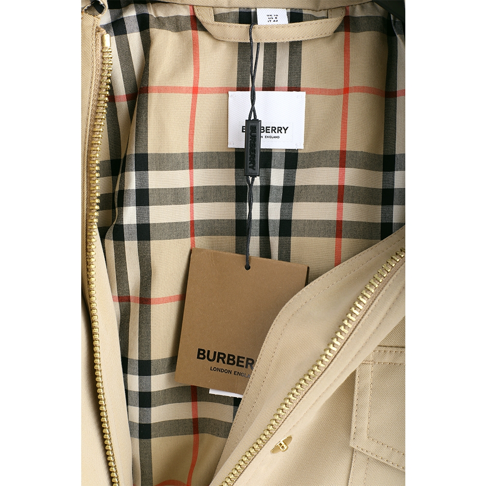 BURBERRY 多口袋卡其色修身棉質夾克外套(女款) | 精品服飾/鞋子| Yahoo奇摩購物中心