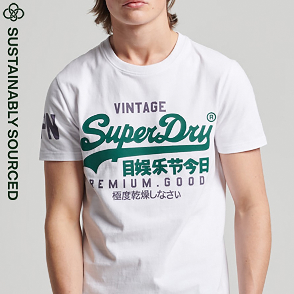 SUPERDRY 男裝 短袖T恤 經典LOGO VL 白