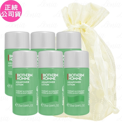 BIOTHERM 碧兒泉 男仕活泉保濕機能水(25ml)*6旅行袋組(公司貨)