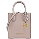 MICHAEL KORS MERCER 經典MK荔枝皮革迷你兩用手提包/紙袋包(粉) product thumbnail 1