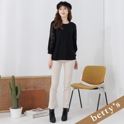 betty’s貝蒂思   素色顯瘦直筒長褲(卡其色)