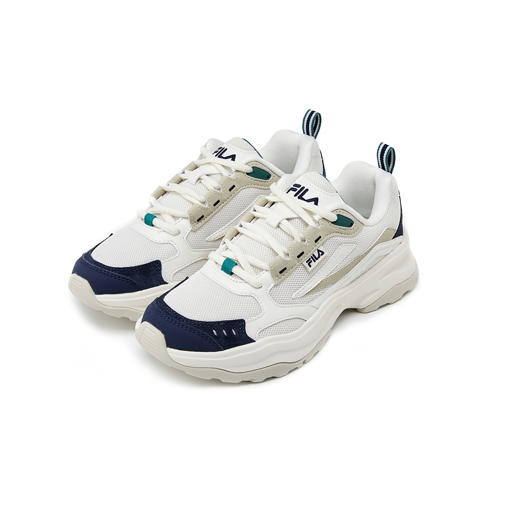 FILA WOODBLOCK 中性運動鞋-白/藍 4-C612W-896