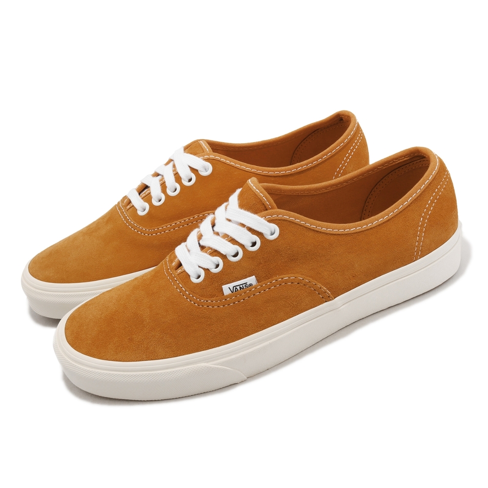 Vans 休閒鞋 Authentic 男鞋 女鞋 橘 棕 Pig Suede 防潑水 皮革 VN0A5HZS9FZ