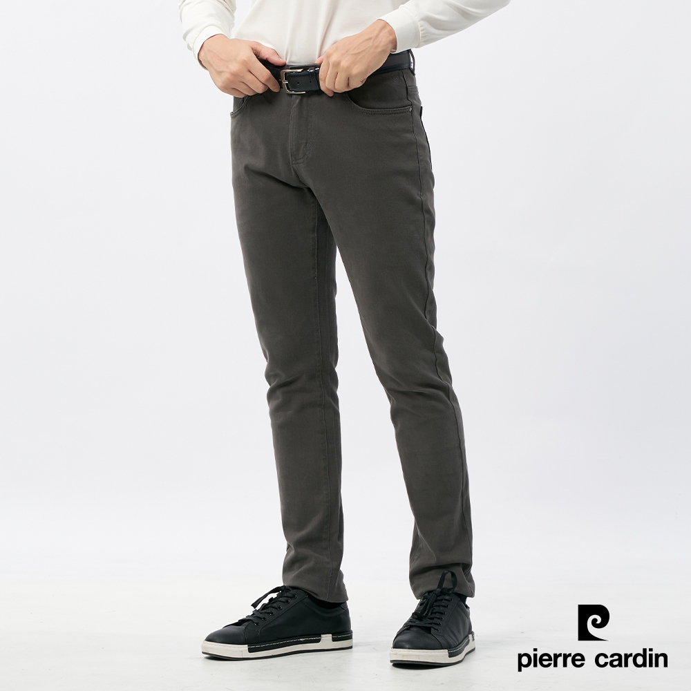Pierre Cardin皮爾卡登 男款 彈性L袋平口休閒長褲-橄綠色(5235833-47)