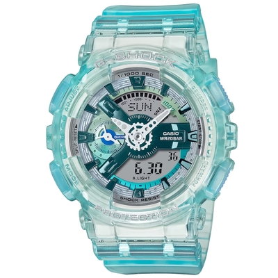 CASIO 卡西歐 G-SHOCK 虛擬科幻 雙顯腕錶 母親節 禮物 45.9mm / GMA-S110VW-2A