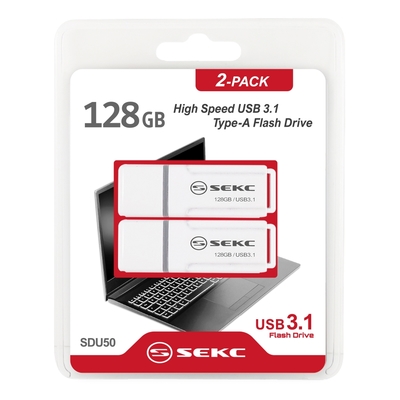 【sekc】sdu50 usb3.1 128gb高速隨身碟 經典白(2入組)