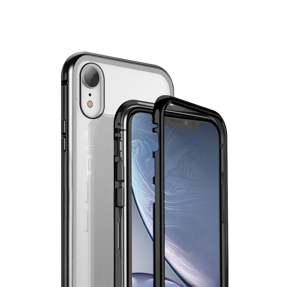 iPhone XR 金屬 磁吸 單面 玻璃殼 鋼化玻璃 手機殼 (iPhoneXR手機殼 iPhoneXR保護殼 )
